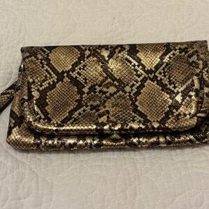 HOBO Metallic Snake Print Wristlet